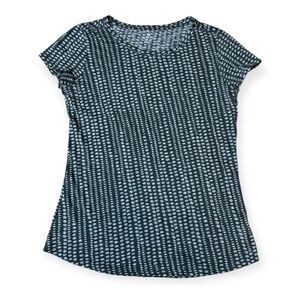 ATHLETA Women’s Gray Polka Dotted Short Sleeve Daily Cotton Tee T-Shirt Size Sma